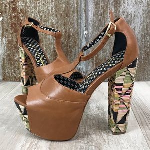 JESSICA SIMPSON Dany Vachetta Platform Heel Sz 6